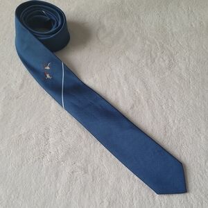 SIMPSONS HUNT CLUB Vintage Blue Necktie with Two Flying Loons